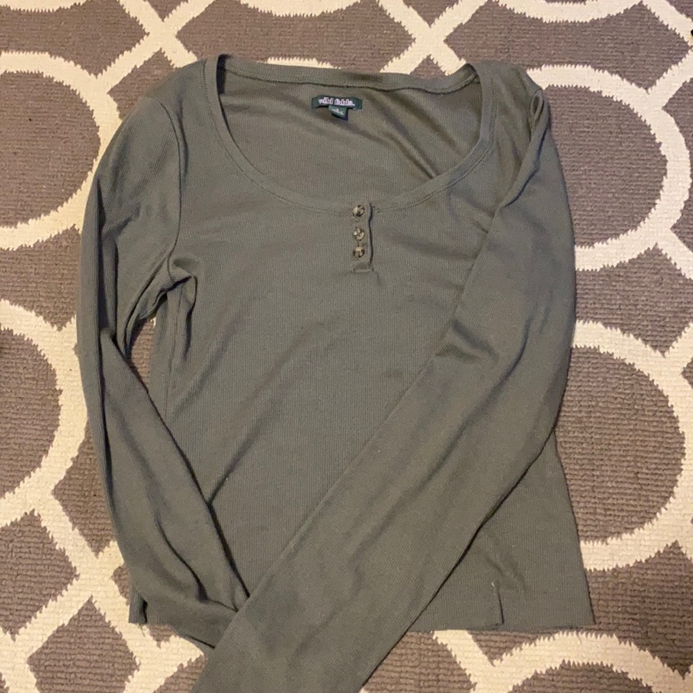 Green long sleeve.